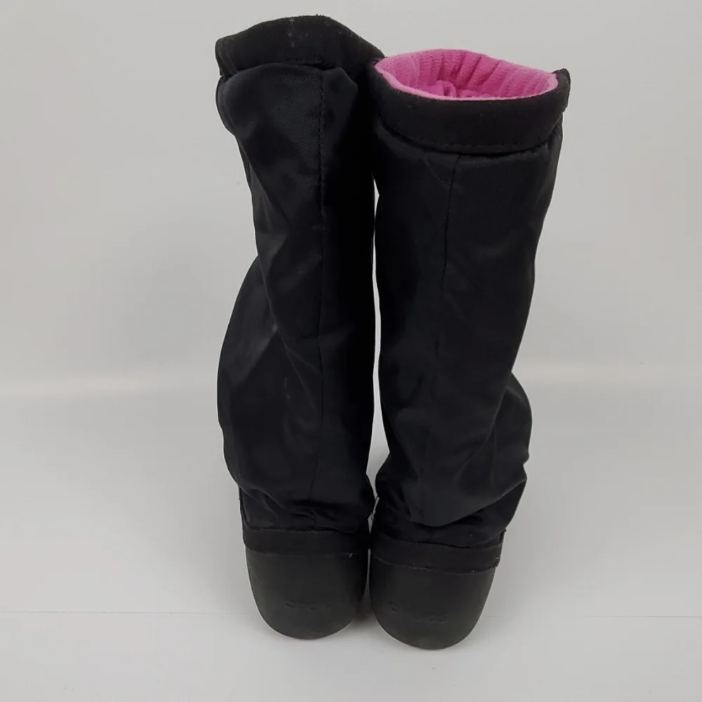 Crocs black lining boots girls toddler size W4